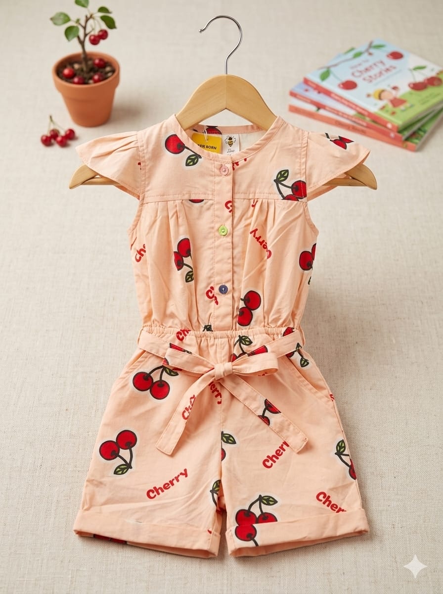 GIRLS CHERRY ROMPER