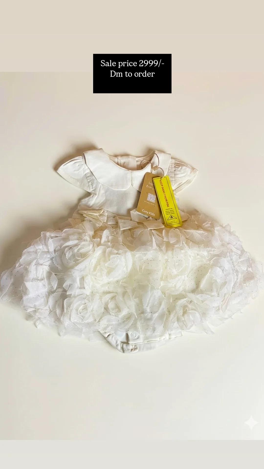 White Formal Wear Imported Frock Style Romper (Soft and Comfortable)