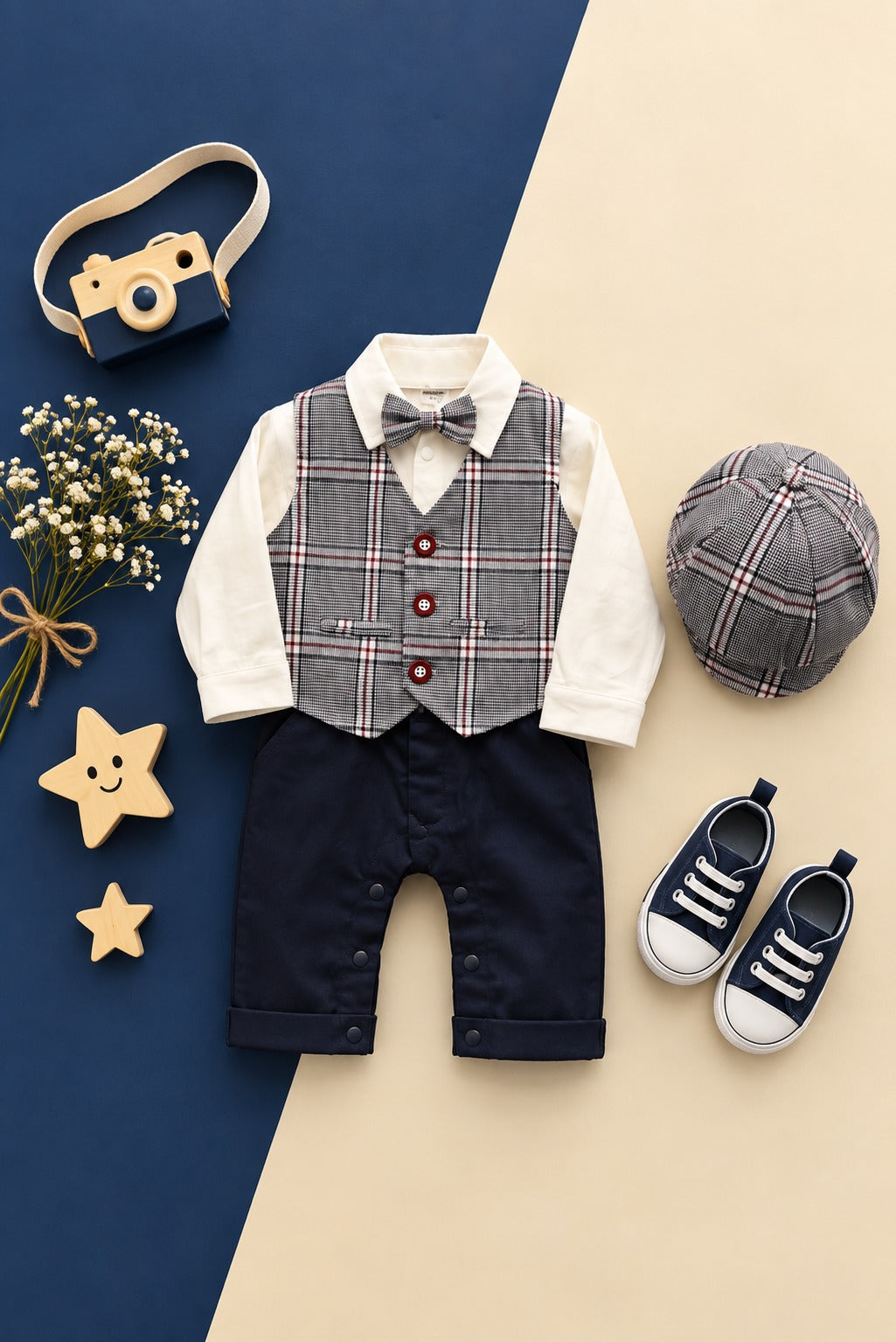 3pcs Imported Gentleman Look Romper Suit