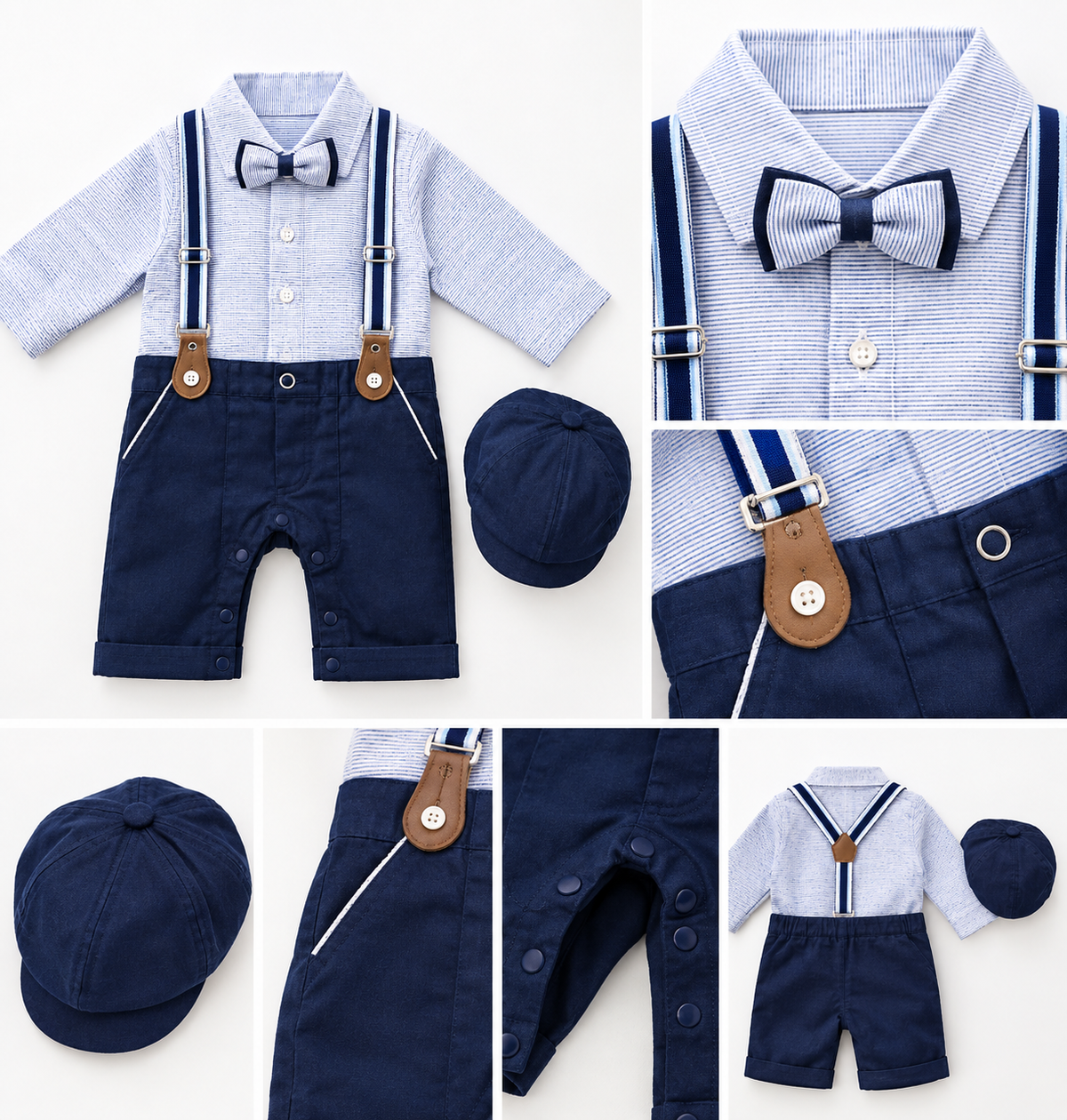 Imported Winter 3pcs Gentleman Look Dangree Romper