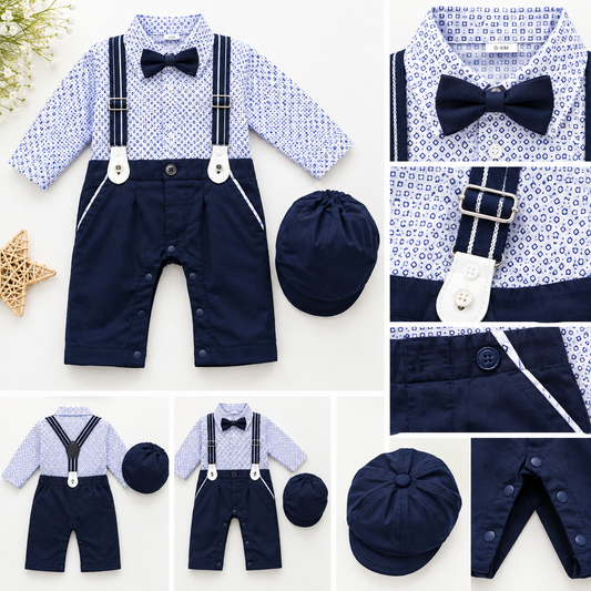 3pcs Imported Gentleman Look Boys Dangree Romper
