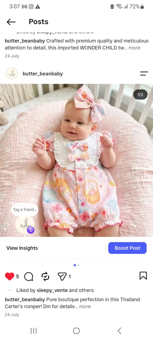 Carters Thailand 2 pcs Girl's Romper