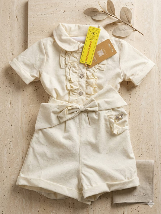 Imported White Baby Girls Formal Romper(0-2y)